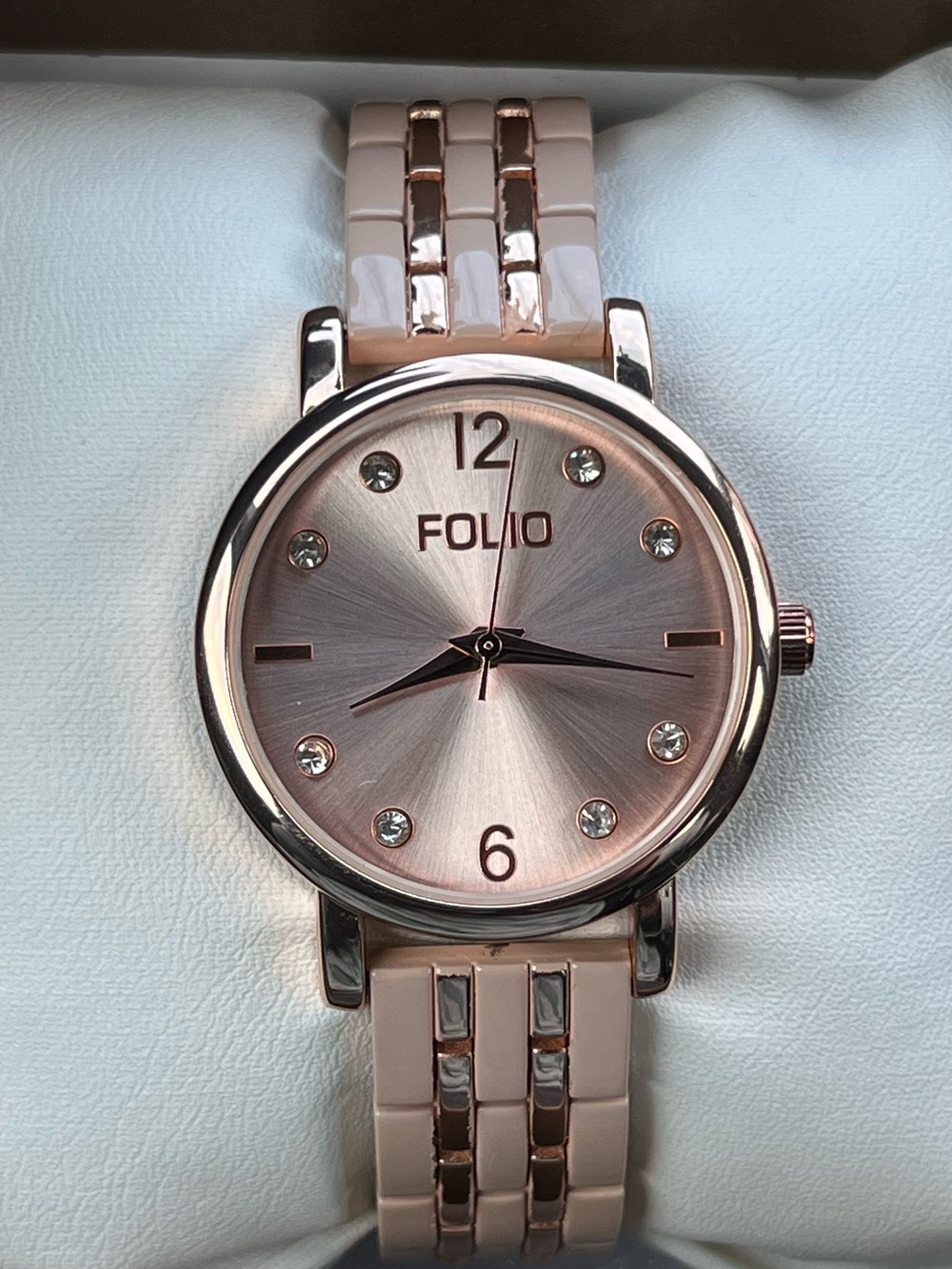 Folio Women's Rose Gold and Blush Bracelet Watch